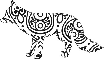 Beautful animal Mandala Dog Coloring page editable vector illustration design