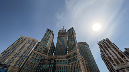 MECCA, SAUDI ARABIA-march 7, 2023: Skyline with Abraj Al Bait (Royal Clock Tower Makkah) in Mecca,...