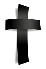 black cross on white