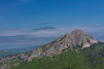 Velky Rozsutec, mountain in National Park Mala Fatra, Slovakia, spring cloudy day.