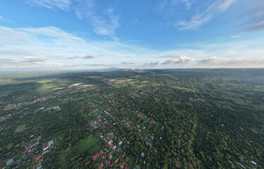 Wide panorama of Nicaragua with Masaya volcano