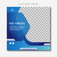 Editable Template design of marketing with gradient blue color. Geometric template style