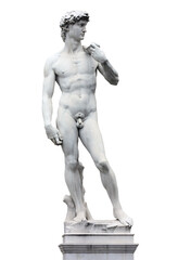 Fototapeta na wymiar David by Michelangelo in Florence (Italy) / Transparent background
