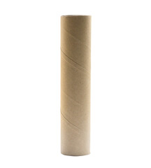 single standing tissue paper roll core isolated on white background with clipping path in png format
