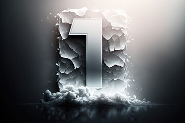Number 1 Ice and Snow Style - Number 1 Wallpaper Series - Number 1 Ice and Snow Backdrop created with Generative AI technology