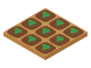 農場ゲームのイラスト_芽_アイソメトリック