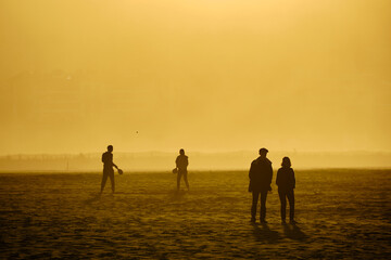 playing shovel in the beach