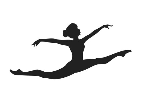 Rhythmic gymnastics girl in a twine silhouette
