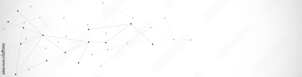 Wall mural abstract vector background and geometric pattern with connecting the dots and lines for banner desig