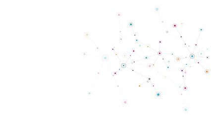 Science and technology concept with molecules. Vector illustration of minimalistic design