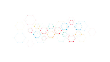 Vector illustration of hexagons pattern. Geometric abstract background with simple hexagonal elements. Creative idea for medical, technology or science design