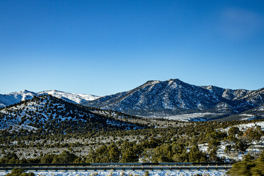 Mountains seen through a valley