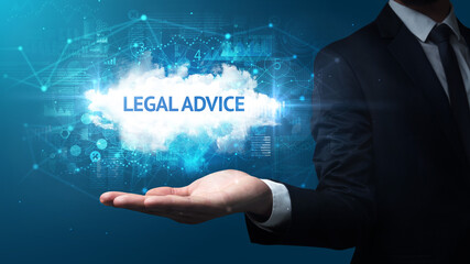 Hand of Businessman holding motivational message