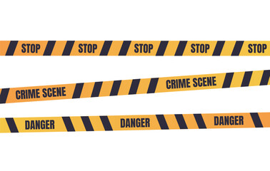 Danger crime tape construction sign line concept. Vector graphic design illustration
