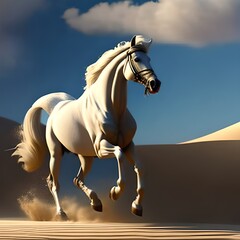 Lindo cavalo branco, livre! - obrazy, fototapety, plakaty