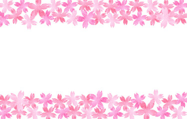 frame of pink flowers, cherry blossoms