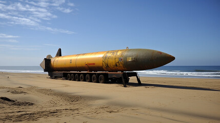 Abandoned Nuclear Missile on the Beach