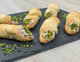 salted puff pastry cannoli