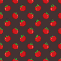 Seamless pattern from chopped ripe tomatoes isolated on white background.