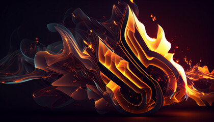 Flickering Flames 3D Abstract Background For wallpaper Generative AI