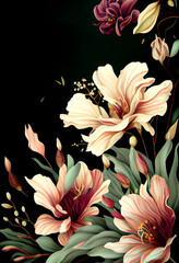 Fototapeta na wymiar Floral Illustration, ai generated, generative Ai 