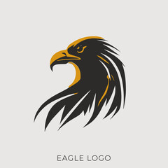 Obraz premium eagle head badge vector illustration. eagle logo illustration