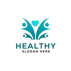 Healthy care logo template