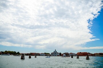 Fototapeta na wymiar Beautiful shot of historic buildings across the canal in Venice, Italy