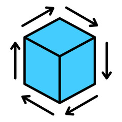 Cube Filled Line Icon