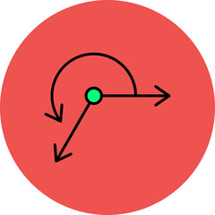 Reflex Angle Multicolor Circle Filled Line Icon