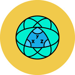 Sphere Multicolor Circle Filled Line Icon