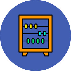Abacus Multicolor Circle Filled Line Icon