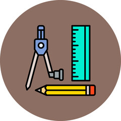 Drawing Tool Multicolor Circle Filled Line Icon