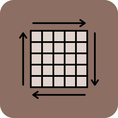 Grid Multicolor Round Corner Filled Line Icon
