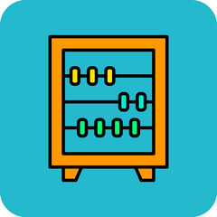 Abacus Multicolor Round Corner Filled Line Icon