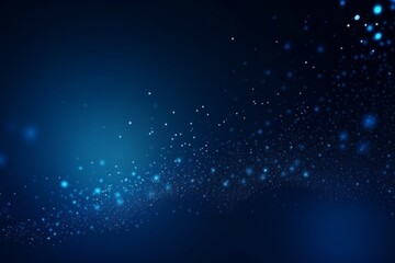 Obraz premium Abstract background with dark blue tones and glowing particles. Creates an otherworldly vibe. Ideal for modern designs. Generative AI