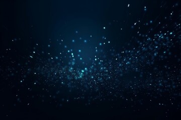 Fototapeta na wymiar Deep blue hues and glowing particles form an abstract and futuristic wallpaper. Great for digital projects. Generative AI