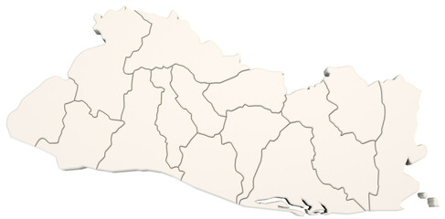 El Salvador map a 3D geography concept