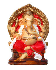 Statuette of the Hindu god Ganesh / Transparent background