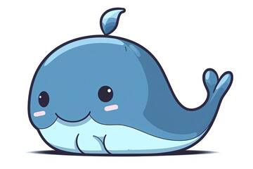 cute blue whale vector illustration