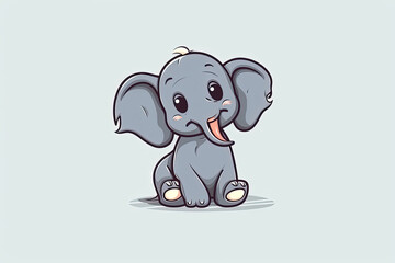 Fototapeta premium cute elephant vector illustration. Generative AI