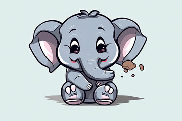 cute elephant vector illustration. Generative AI