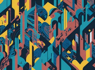abstract pattern of city