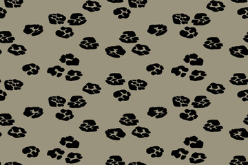 Leopard animal skin. Seamless patterns. Endless hand drawn vector background.