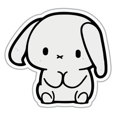 Cute little Bunny Sticker Vector illustration