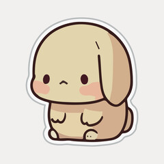 Cute little Bunny Sticker Vector illustration