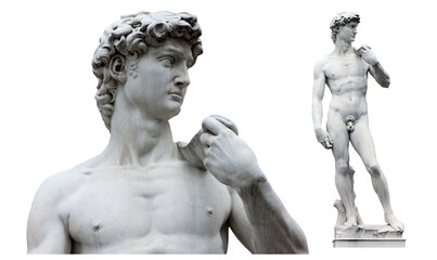David by Michelangelo in Florence (Italy) / Transparent background - obrazy, fototapety, plakaty