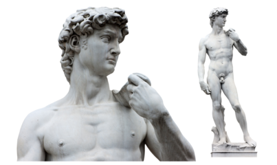 David by Michelangelo in Florence (Italy) / Transparent background