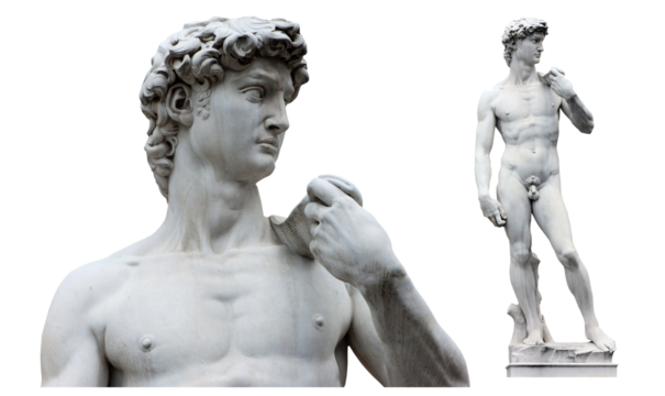David by Michelangelo in Florence (Italy) / Transparent background