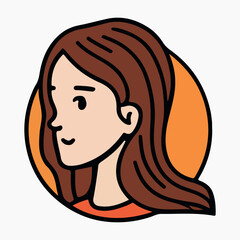 Positive face woman upper body vector illustration